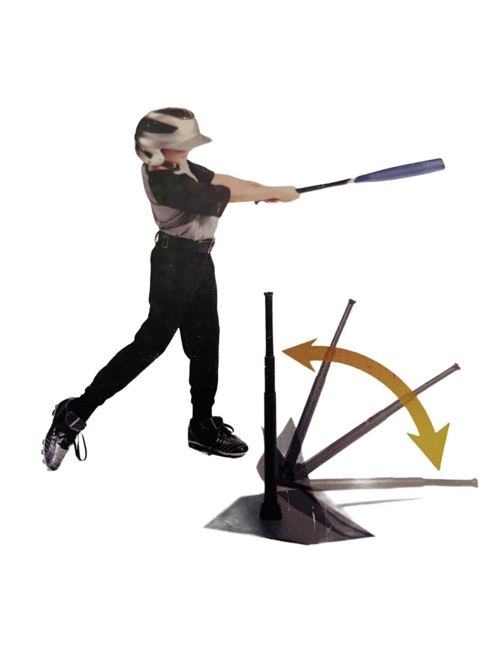 SKLZ Pop-BackToy Tee Batting Trainer Youth OS Black Adjustable Height First Team